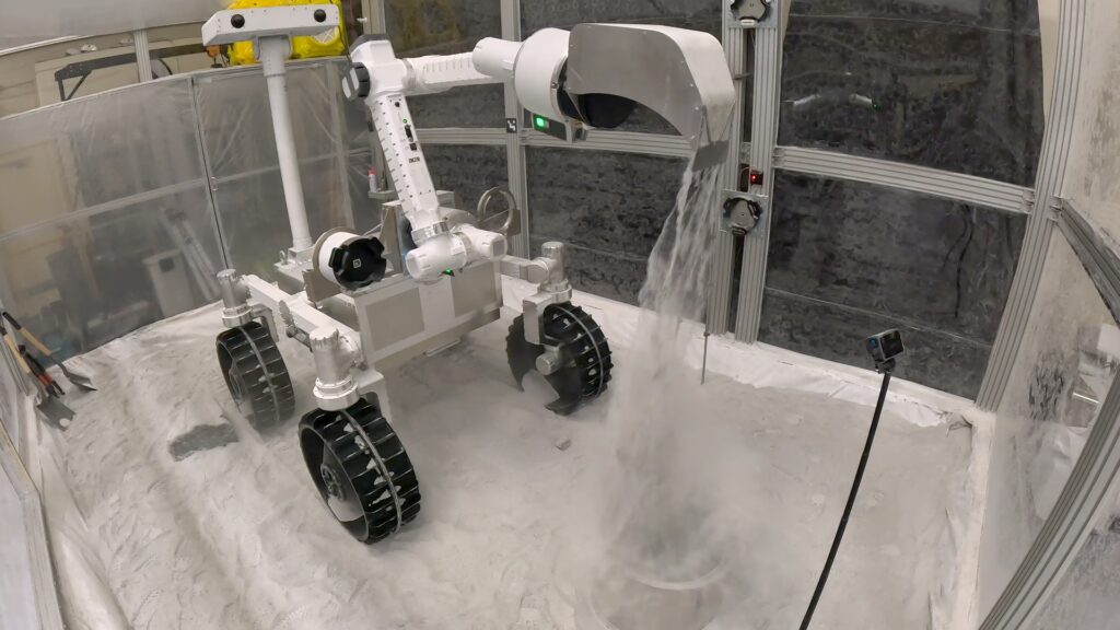 GITAI Successfully Demonstrates Lunar Manipulator and Rover in Simulated Regolith Chamber